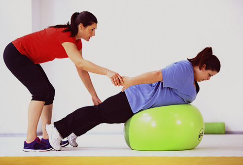 physical therapy weight loss stretching ball 
